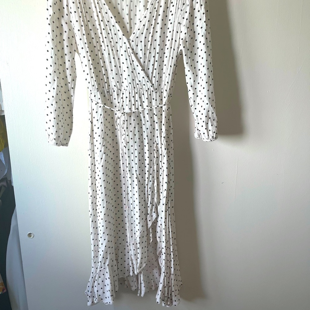 Mango black peas dress size 6 medium